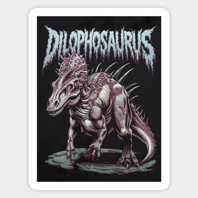 Dilophosaurus Dinosaur Sticker by animegirlnft